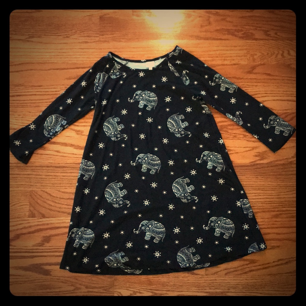 Girls Kids Mudd Black Elephant Dress